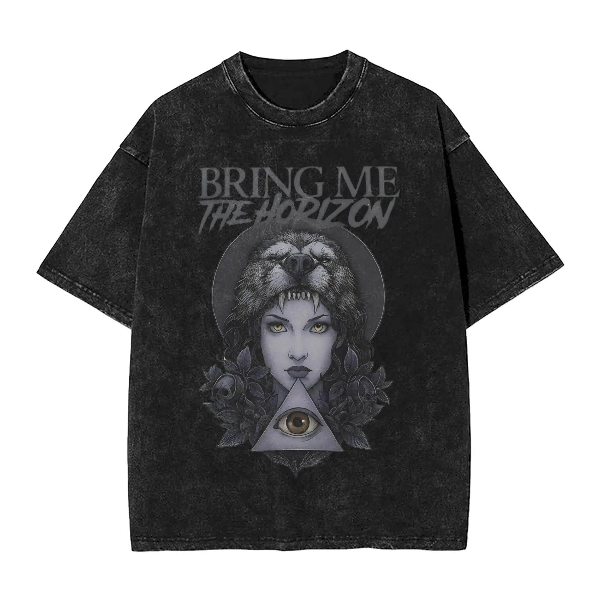 

Футболки BMTH Bring Me The Horizon для мужчин, футболки из чистого хлопка, футболки с короткими рукавами британской рок-группы, одежда больших размеров