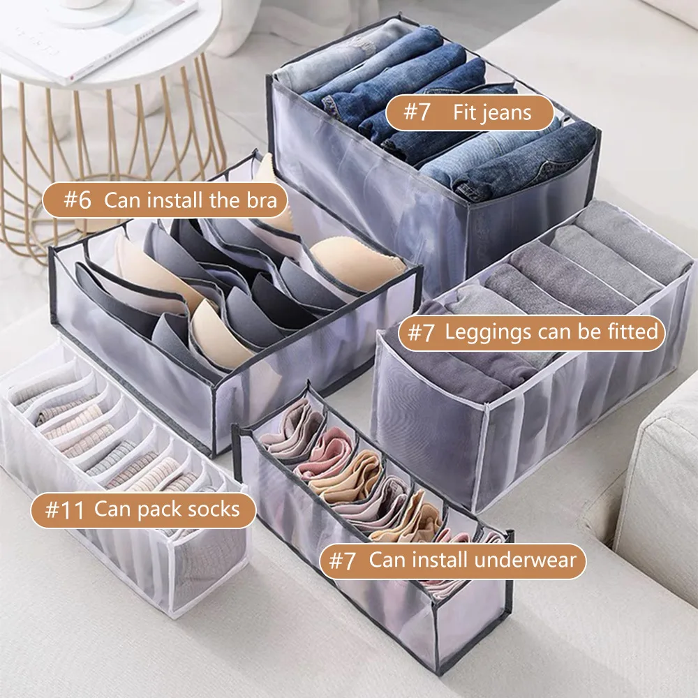 Underwear Socks Organizer Case Collapsible Wardrobe Clothes Storager Box Cabinet Drawer Sort Organize Household Tool