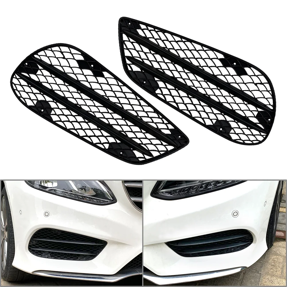 

1Pair Car Front Bumper Fog Lamp Grille Accessories For Mercedes Benz E-Class W212 E63AMG 2013 2014 2015 Sport Version Only