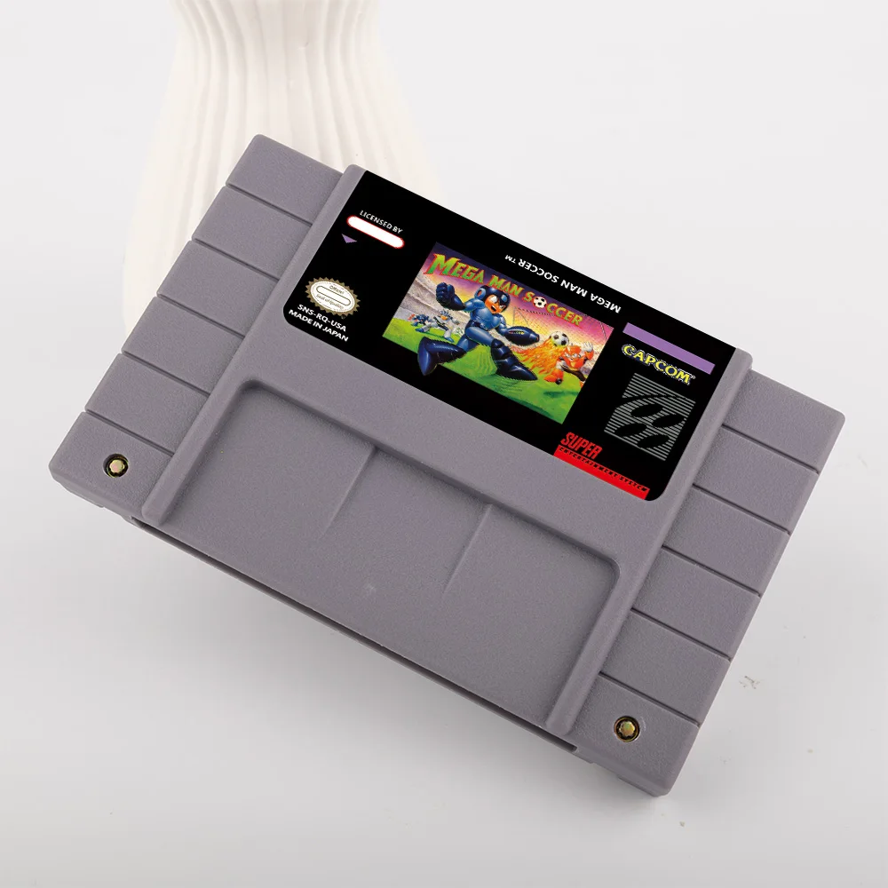 لعبة ميجا مان لكرة القدم لـ SNES 16 بت بطاقة الألعاب لإصدار EUR PAL وحدة تحكم ألعاب الفيديو SNES لنينتندو #1