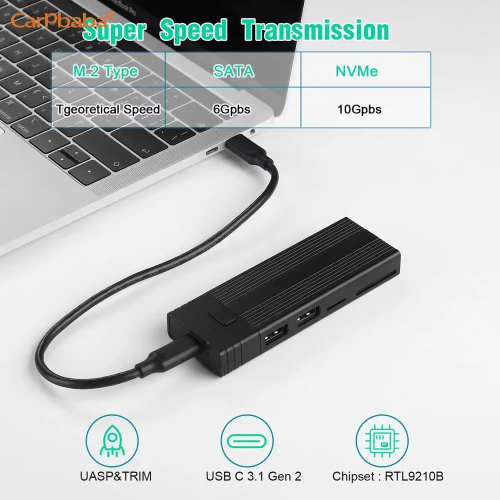 USB3.1 Docking Station PCI Solid State Nvme/sata Dual Protocol Read M.2 Multi-function HUB Mobile Hard Disk Box