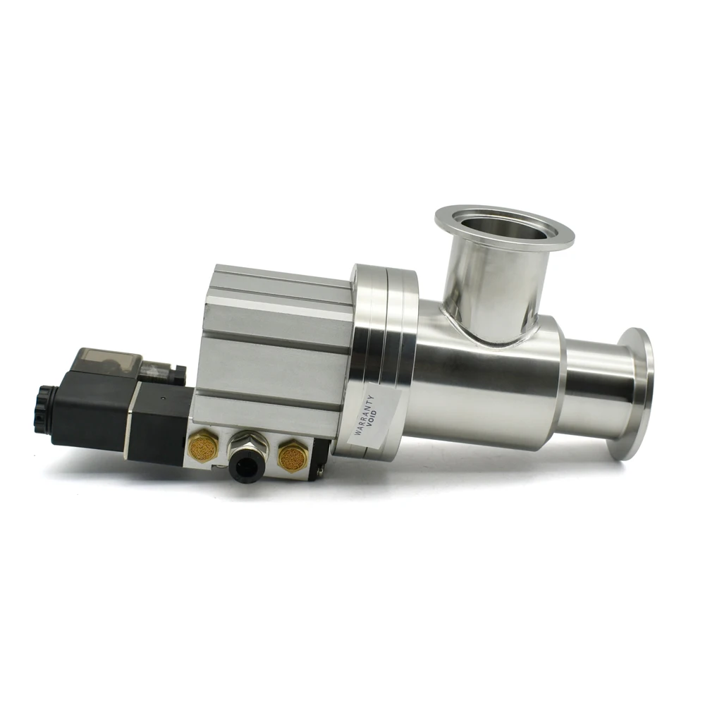 KF16 KF25 KF40 KF50 Vacuum Pneumatic Angle Valve 24/220V Y-shaped L-shaped SS304 Vacuum Flange Gas Safety Flapper Valve