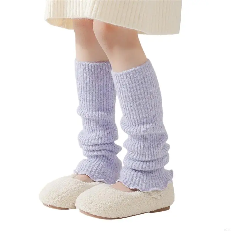 97BC Breathable Leg Warmer Stockings Socks Fashion Socks Knitted Leg Cover Children Crochet Stockings for Girls 3-13 Year