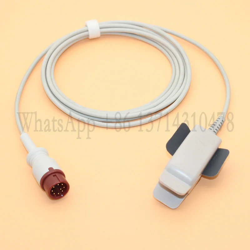 Red 9P Plug 3m of SpO2 Sensor Cable For BLT Biolight S Series/ AnyView M12 Patient Monitor