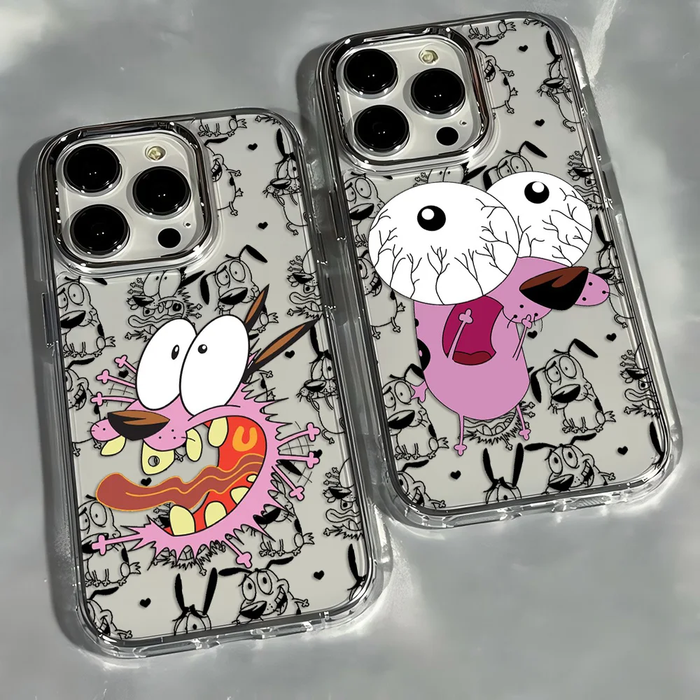 Coque de téléphone Funny Courage The Cowardly Dog, étui souple pour iPhone 17 16e 16 15 14 13 12 11 mini Pro Max X XR XSMAX 8 7 Air Plus