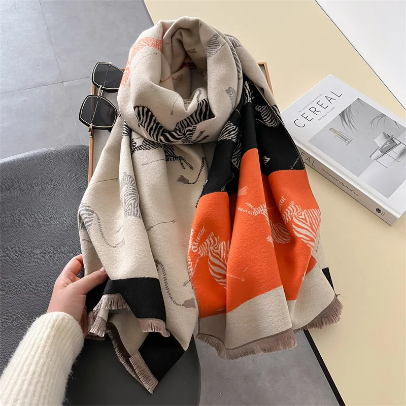 Winter Best Sellers Women's Luxury Warm Scarf Imitation Cashmere Fashion Shawl for Going Shopping and Gathering Poncho for Lady