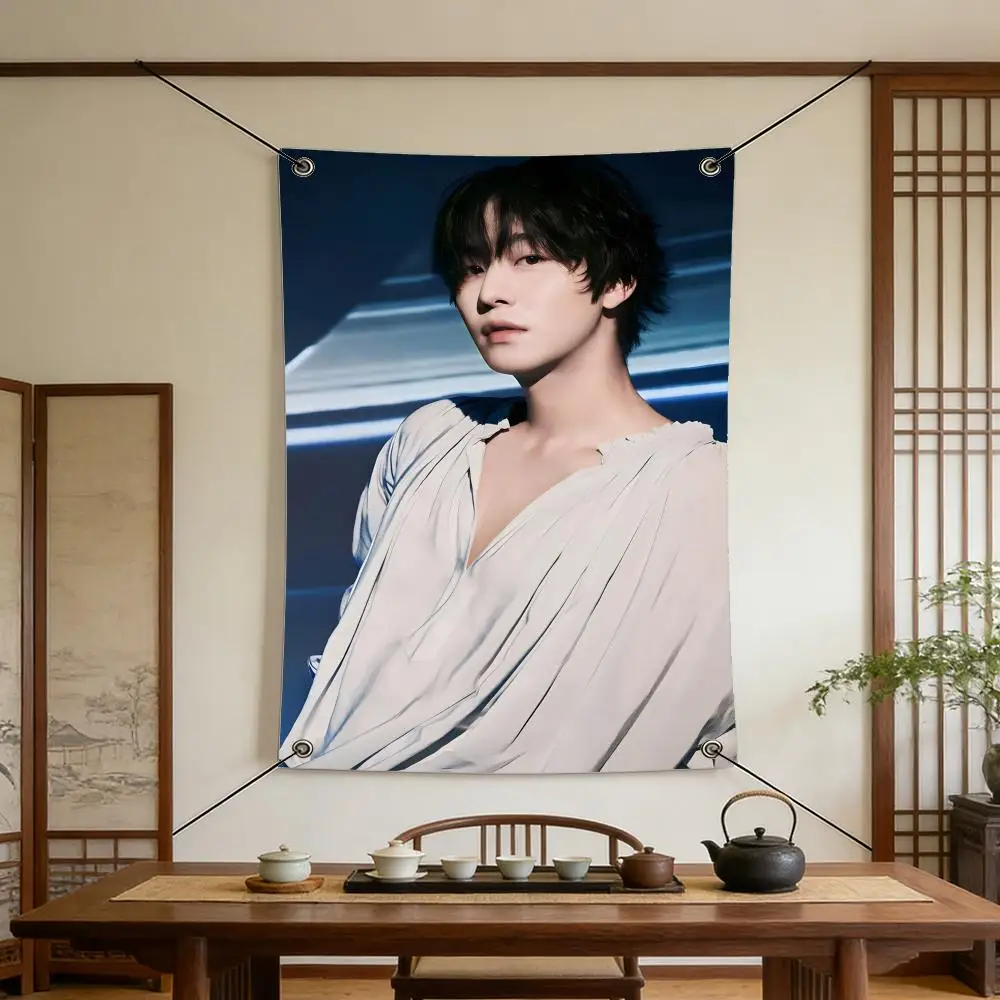 star A-Ahn H-Hyo S-Seop Flags Flags are suitable for outdoor camping, live streaming, music festivals, home décor, and parties