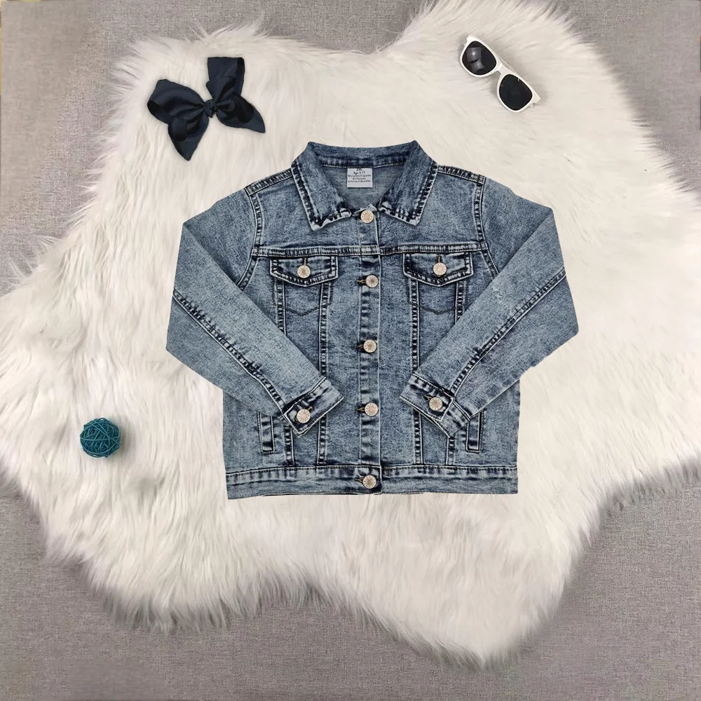 

Baby Girls Light Blue Denim Fall Spring Jackets