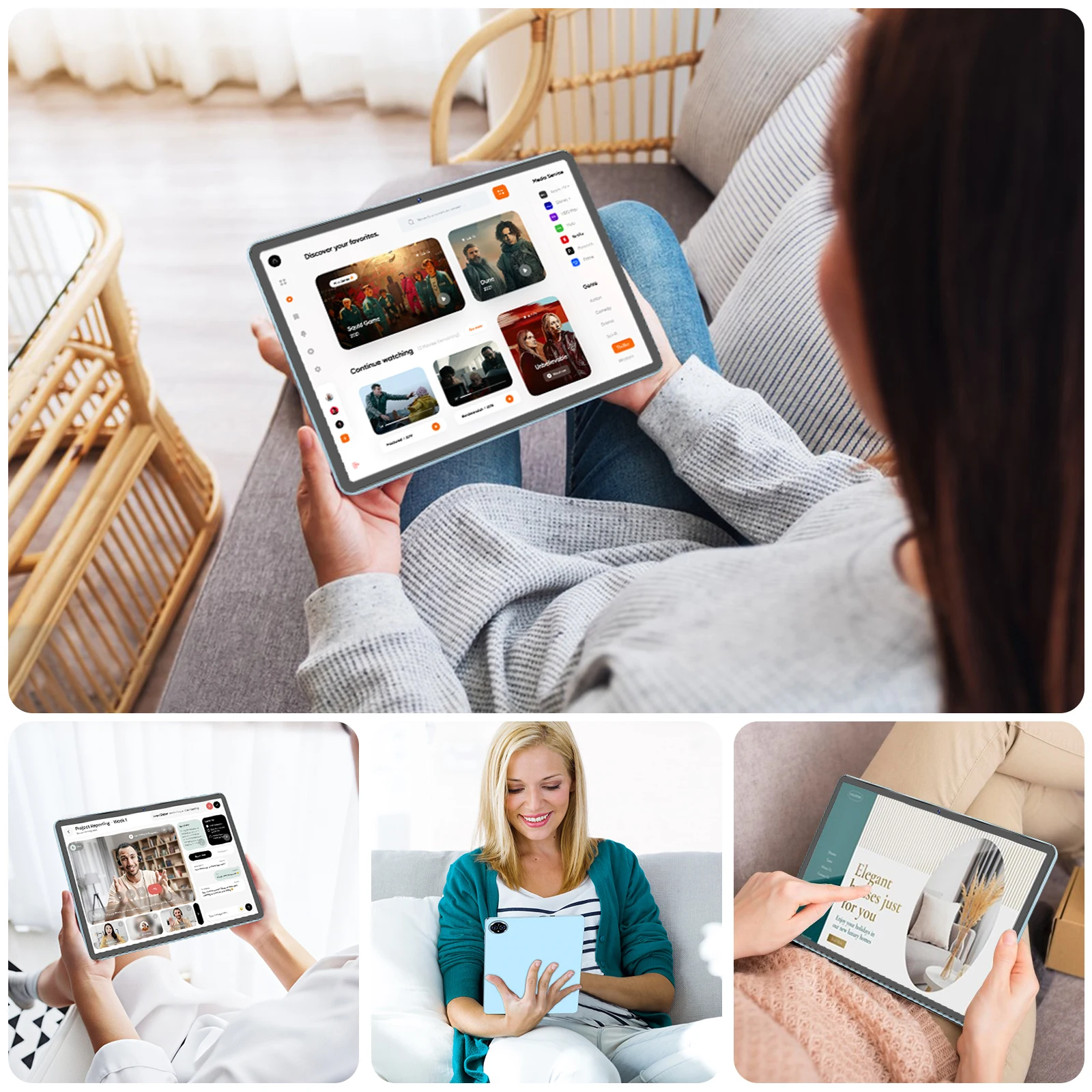 Relndoo New Android 15 Tablet, 24GB(4+20 Expanded) RAM+128GB ROM, T615 Processor, 11 Inch 1280*800 IPS Screen, WIFI, Type C, GPS