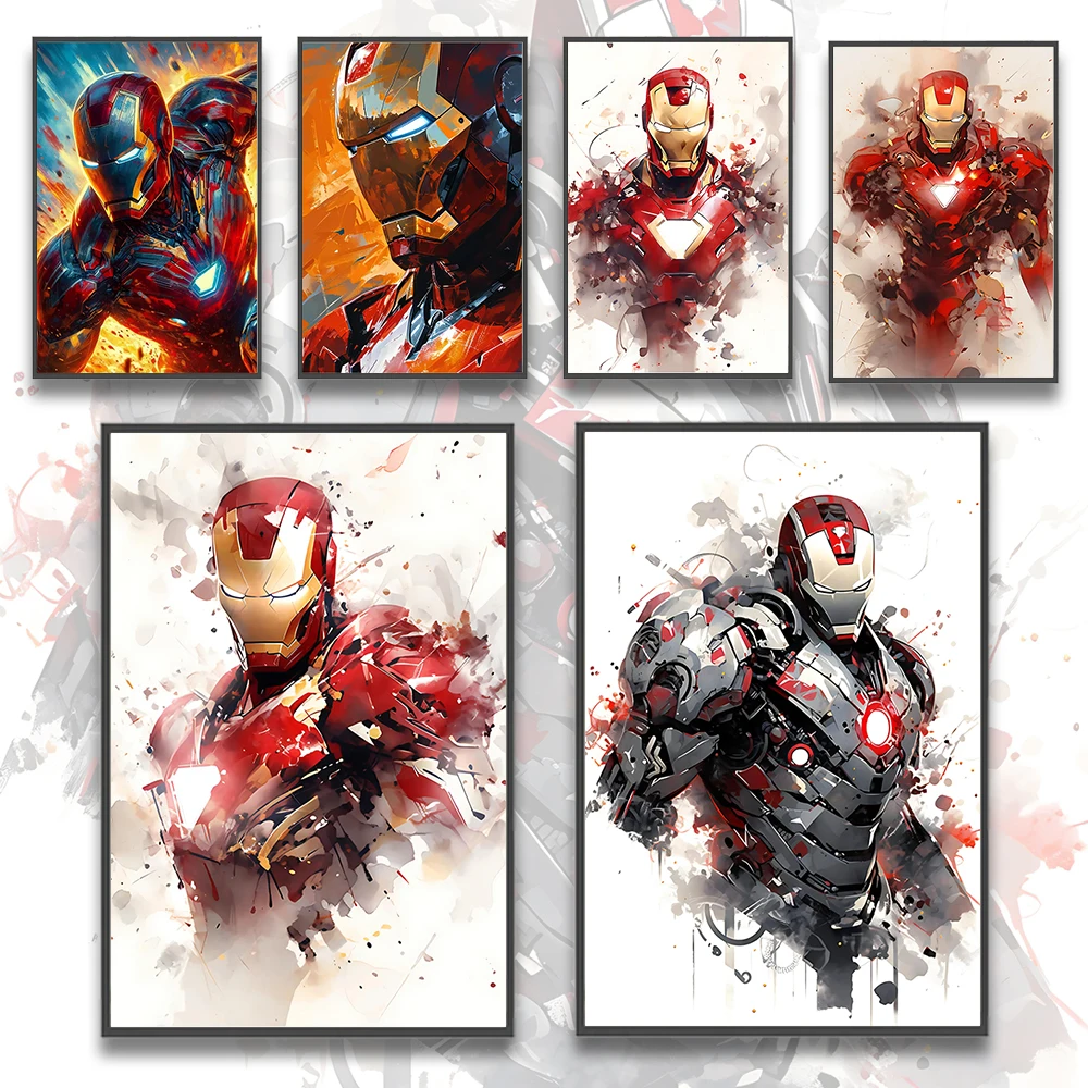 Iron Man Self-adhesive Poster Mavel Movie Wallpaper Figures HD Home Decoration Painting Wall Bedroom Avengers Superhero HD Decor