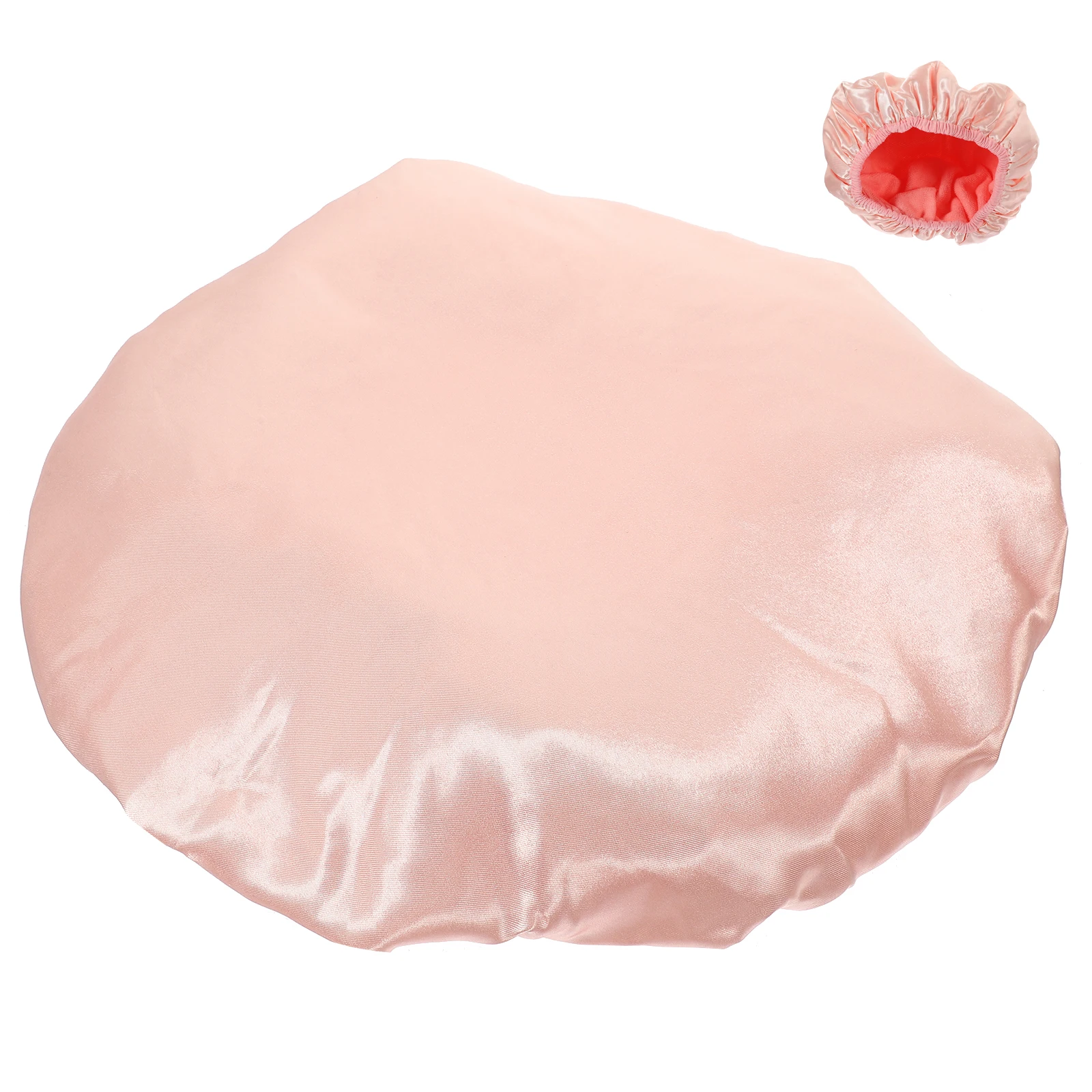 

Large Water absorbent Hair Drying Cap Pink Womens Shower Caps Reusable Bathing Protective Satin PEVA Microfiber Dry Hair Braids