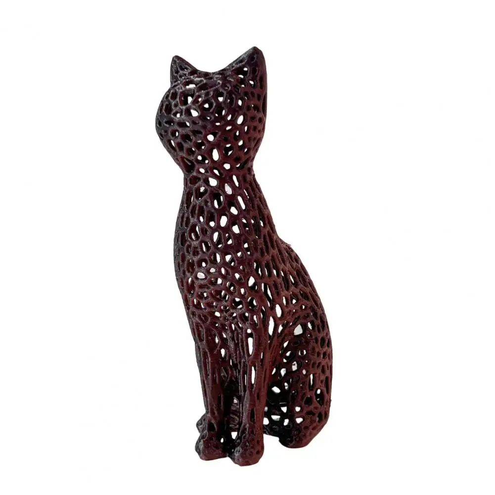 Hollow Cat Figurine for Handmade 3d Printed Statues for Home Office Decor Gifts for Pet Owners