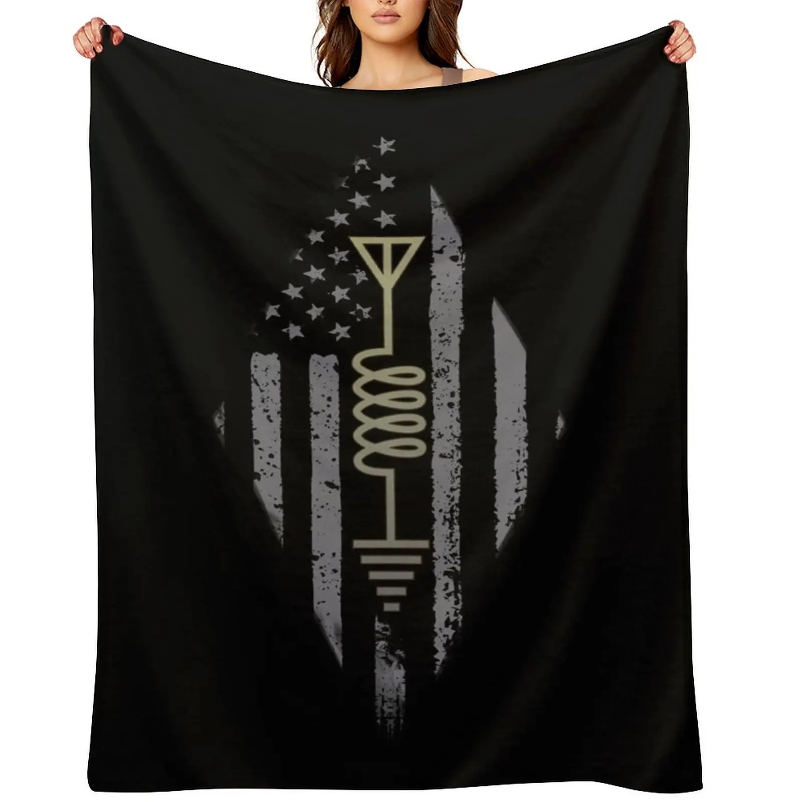 

Ham Radio Operator US Flag Art Throw Blanket Retros for babies blankets and throws Kid'S Blankets