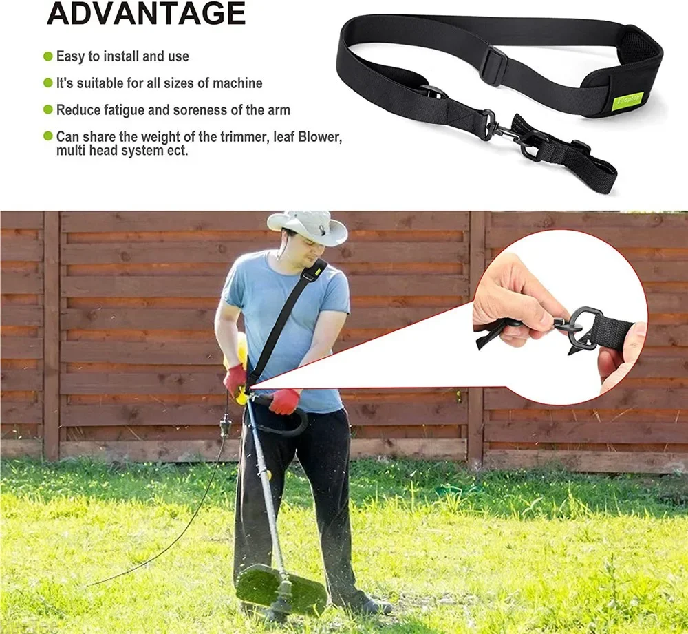 Imagem -02 - Heavy Duty Grass Trimmer Alça de Ombro Único Arnês Cortador de Grama Escova Carry Belt Ajustável