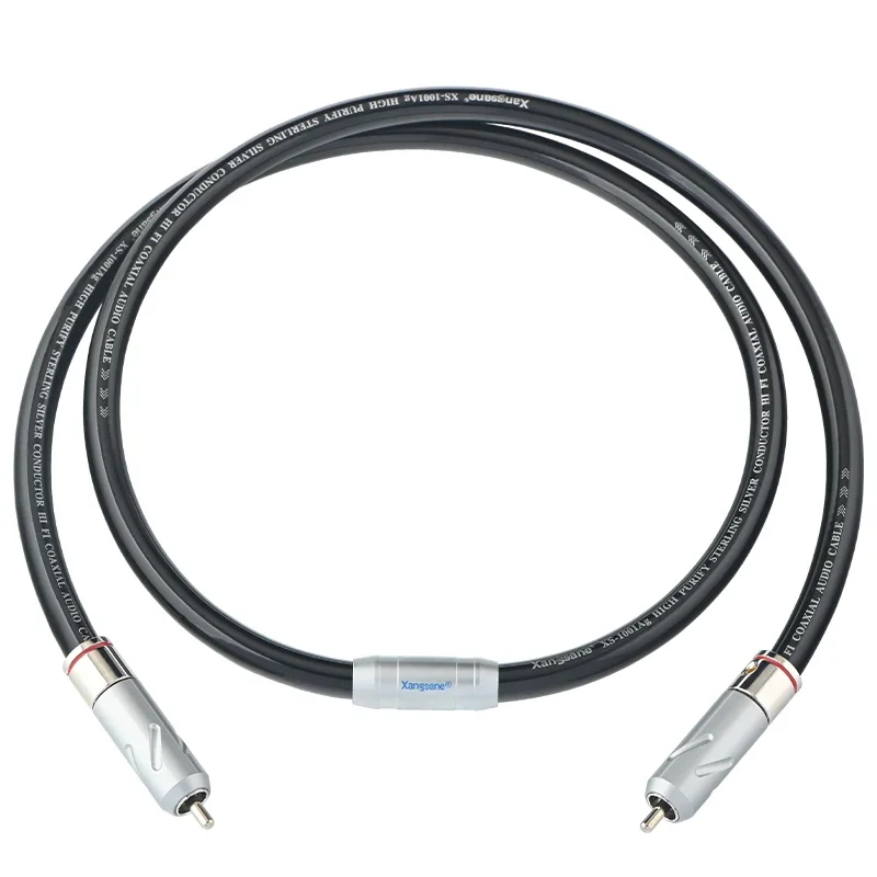 HiFi Pure Silver Digital Coaxial Cable 75Ohm Audio RCA Signal Line for Speaker Amplifier Subwoofer Sound Card