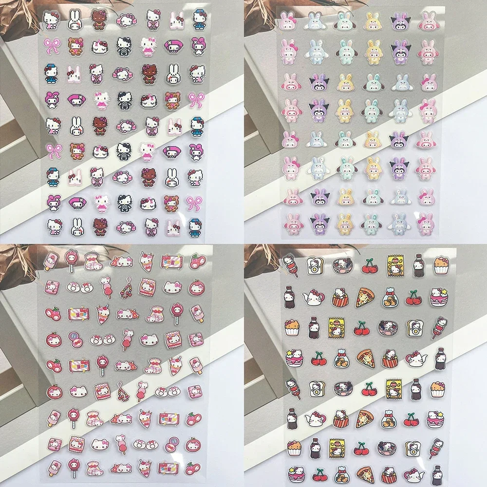 

Мини-наклейки из ПВХ с милым персонажем Hello Kitty: забавные мультяшные котики, граффити-декали для багажа, ноутбуков, чехлов для телефонов, гитар, подарки
