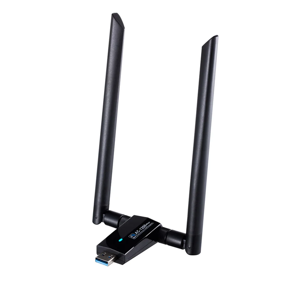 Grwibeou-무선 네트워크 카드, 1200Mbps 장거리 AC1200 듀얼 밴드 2.4G + 5G 무선 USB 3.0 와이파이 어댑터 802.11ac 와이파이 안테나