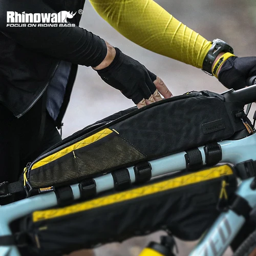 Imagen 1 del producto Rhinowalk-bolsa para tubo superior de bicicleta, impermeable, 2,1l, bolsa para cuadro frontal de bicicleta, equipaje de viaje, accesorios para bicicleta de grava MTB