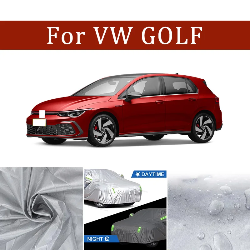 

Black Silvery Scratch-Resistant Car Cover - Dustproof & Sun-Resistant, Comprehensive Protection For VW GOLF Outdoor Parking
