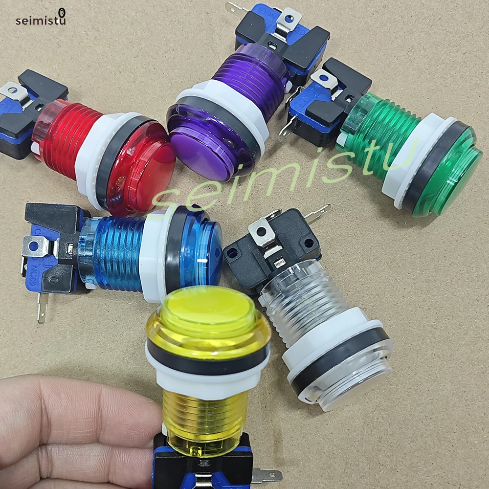 10 stücke LED Arcade Spiel Push Button 5 V 12 v Led Licht Beleuchtete Blub Transparent Mit Mikroschalter Für arcade Spiel DIY TEILE – Detail 7