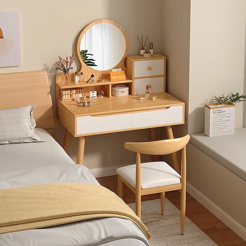 

Apartment Wood Dressing Table Natural Master Minimal Storage Dressing Table Women Design Penteadeiras De Maquiagem Furniture