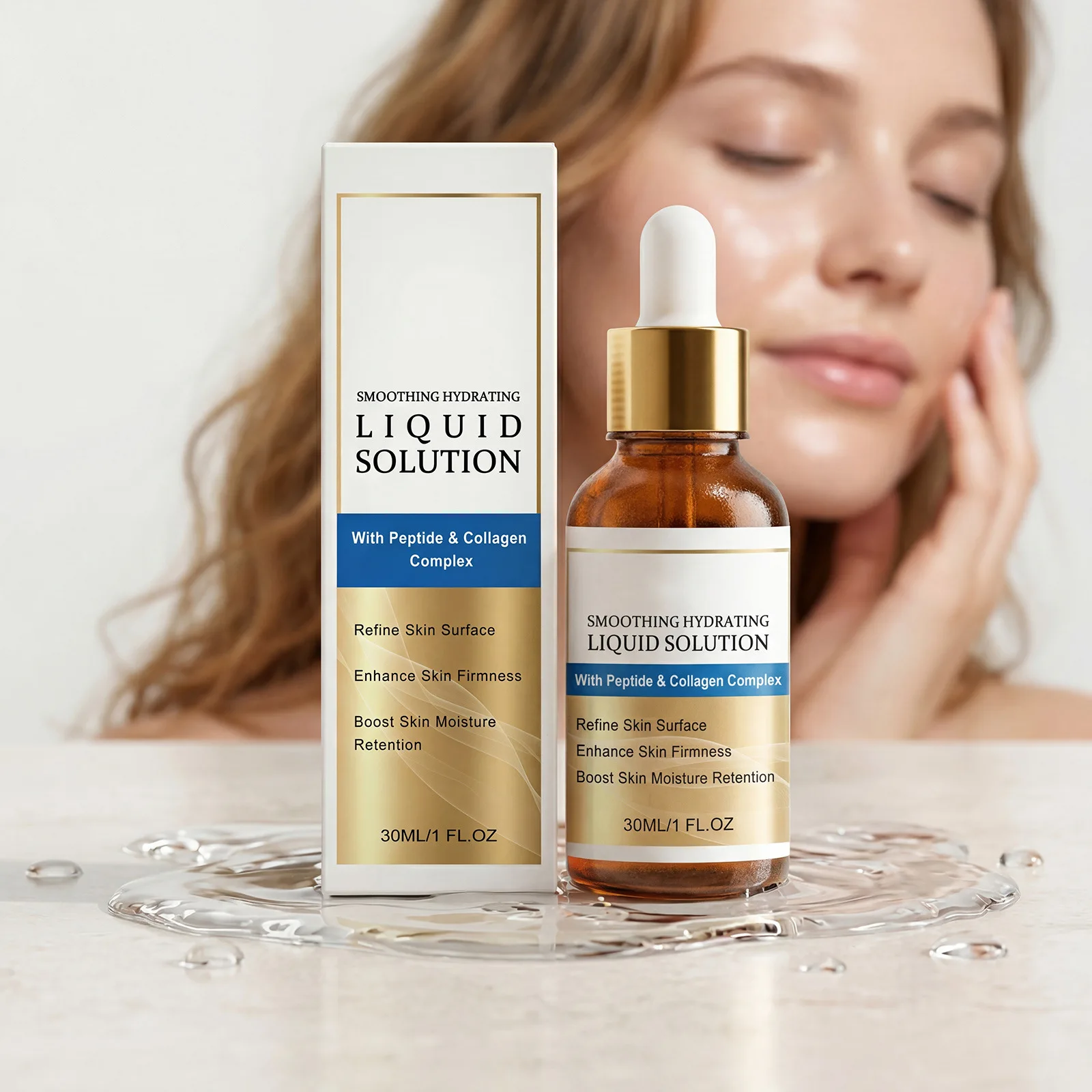 Smoothing Tighten Solution Serum Hydrating Moisturizing Nourish Dryness Enhance Elasticity Brighten Firm Collagen Essence Liquid