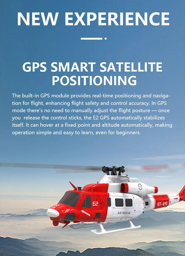 Novo goosky e2 gps helicóptero de controle remoto inteligente realista Uh-1y modelo de vôo brinquedo simulação de aeronave brinquedos voadores presente
