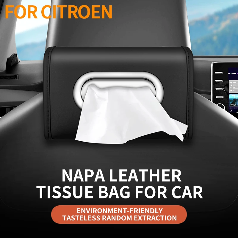 For Citroen C2 C3 C4 C5 X7 Berlingo Xsara Picasso Car Interior Tissue Box Hanging Napkin Storage Bag Premium Car Accessories 