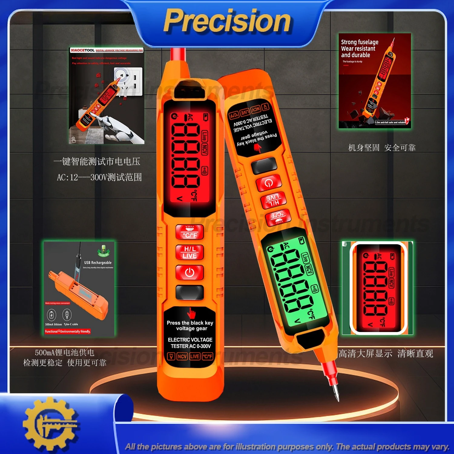 2026 Digital Display High Precision Voltage Tester Pen for Home Electrical Wiring Non Contact AC Detector with Live Neutral Wire
