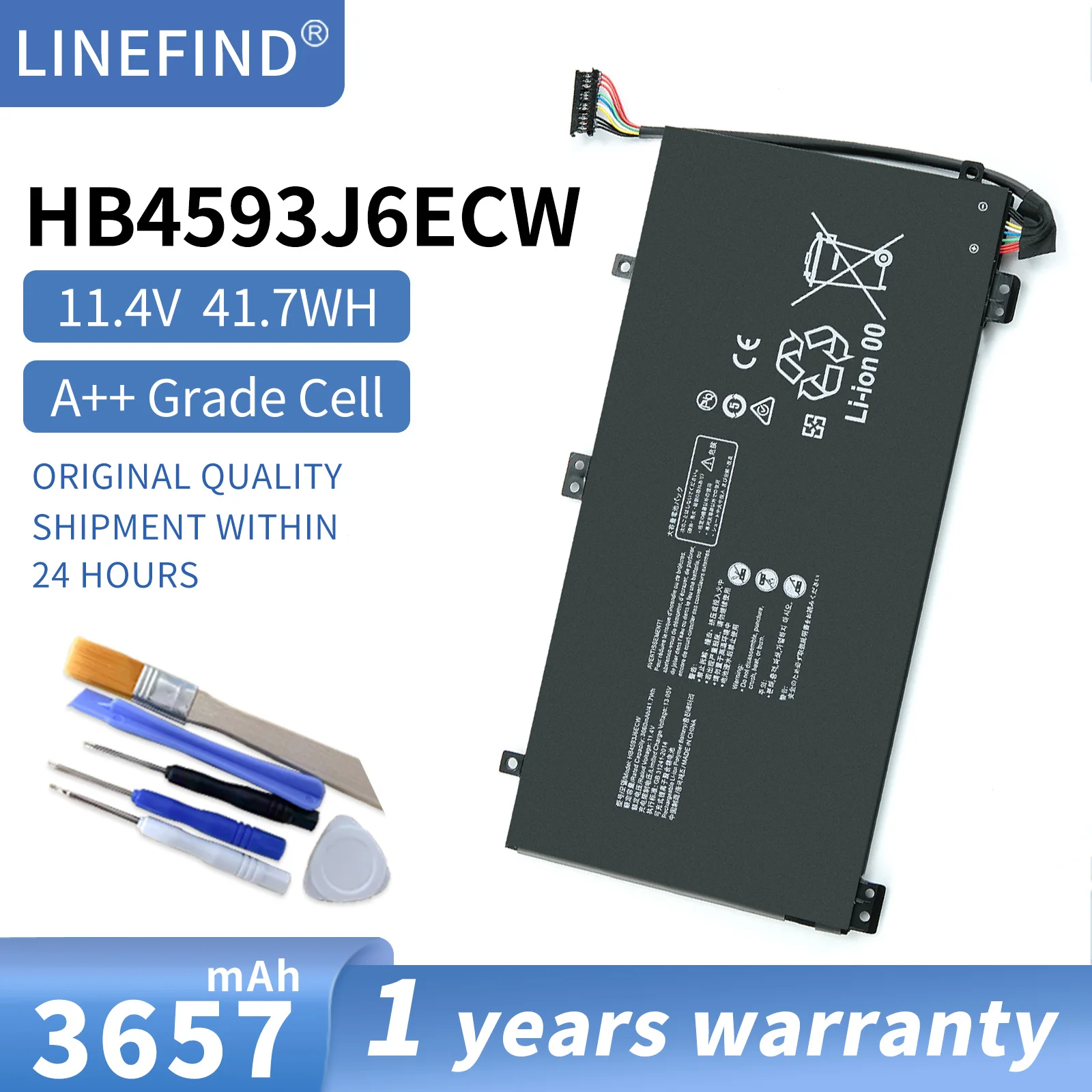 HB4593J6ECW Laptop Battery for Huawei MateBook 13 2020 WRT-W19 WRT-W29 WRT-WX9 I7 HN-W19L 11.4V 41.7Wh 3660mAh