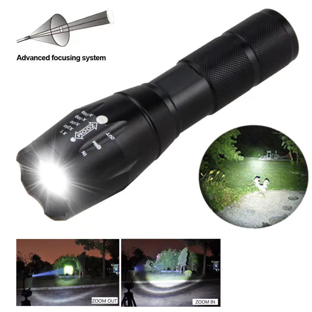 

Powerful LED Flashlight Aluminum Alloy Tactical Flashlights with 5 Lighting Modes Telescopic Zoom Torch for Camping Hiking