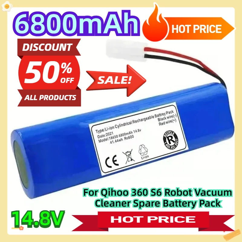 

For Qihoo 360 S6 Robot Vacuum Cleaner Spare Battery Pack 14.8V 6800mAh