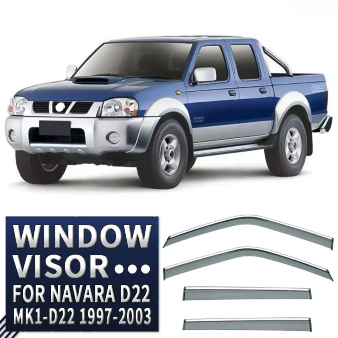 

Хромированные полоски, защита от дождя для NISSAN Navara MK1-D22 1997-2003, дверной козырек, вентиляционные шторы, оконный козырек, автомобильные аксессуары