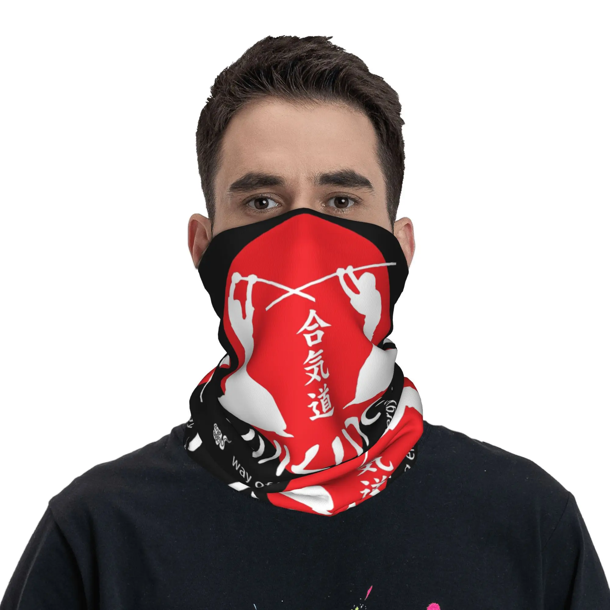 Aikido Bandana Neck Gaiter Printed Face Scarf Warm Headband Hiking Fishing Unisex Adult All Season