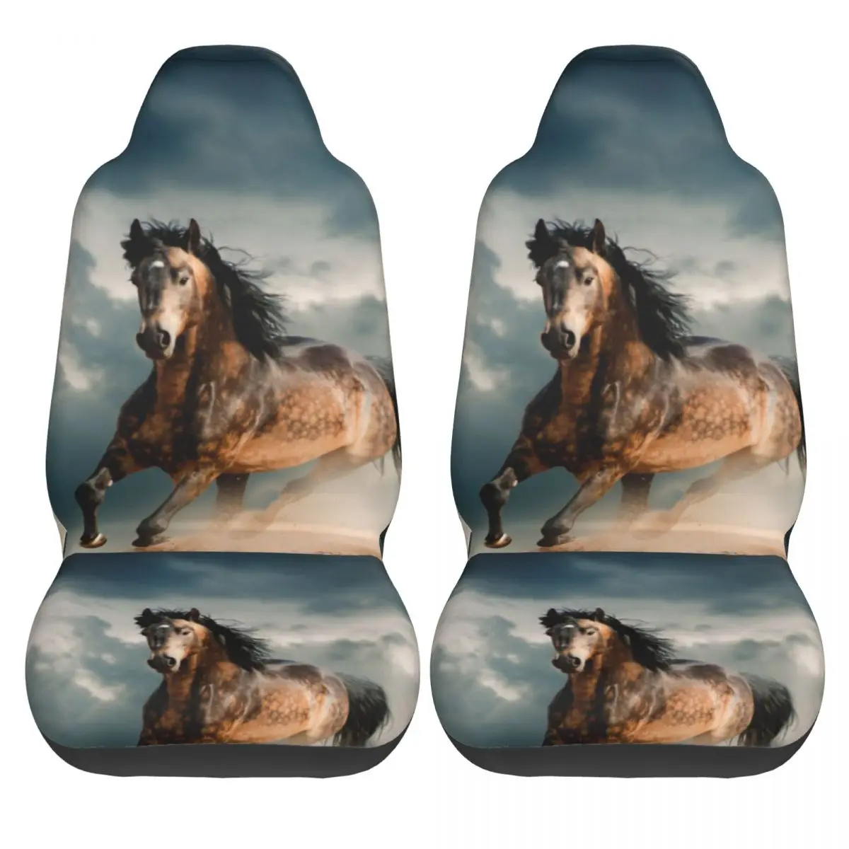 Galloping Horse Universal Car Seat Cover Waterproof For SUV Equestrian Race Racing Car Seat Cushion Fabric Car Styling