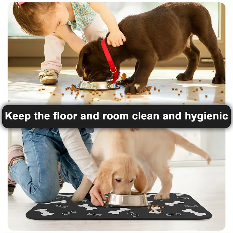 Pet Placemat Cat bowl Mat Dog Drinking Feeding Placemat Waterproof Pet Bowl Pad Easy to Clean Dog Food Mat Pet Feeder Supplies