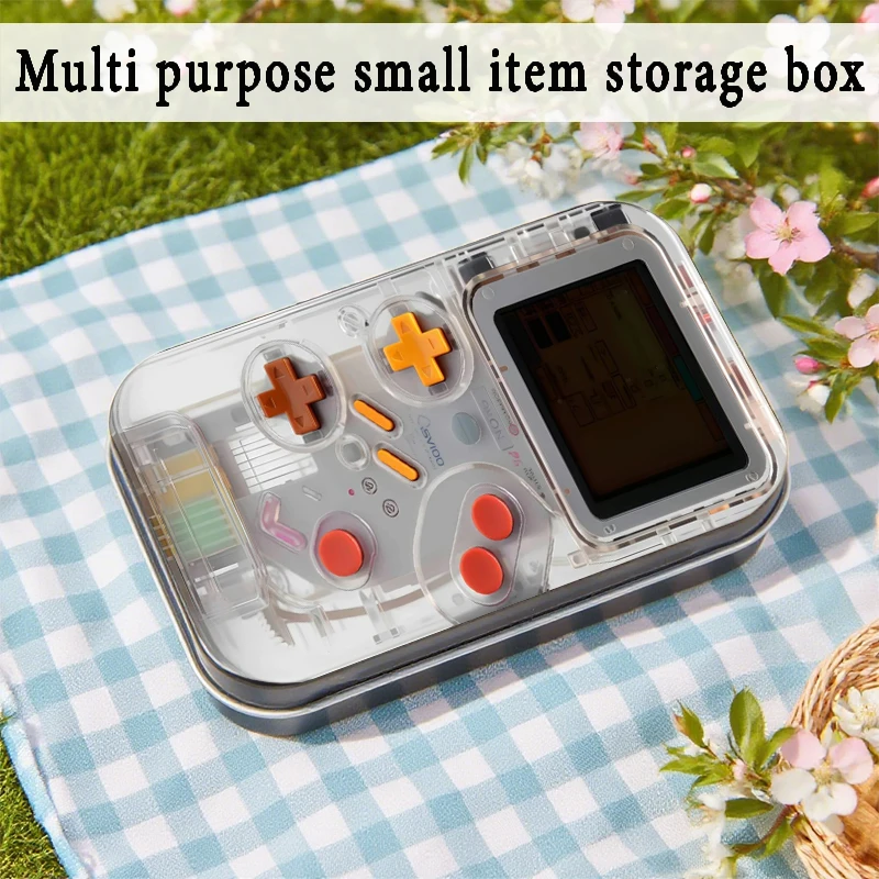 Transparente Game Boy 2D Bedruckte Multifunktionale Organizer-Box für Schmuck, Bausteine, Karten, Haarspangen Perfektes Geschenk für Feiertage, Ideal für
