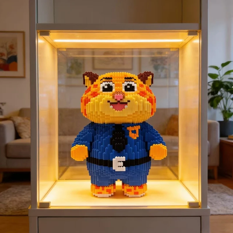 

43cm Crazy Zootopia Cute Leopard Police Building Blocks Toy DIY Assembly 3D Model Anime Character Children Adult Gift