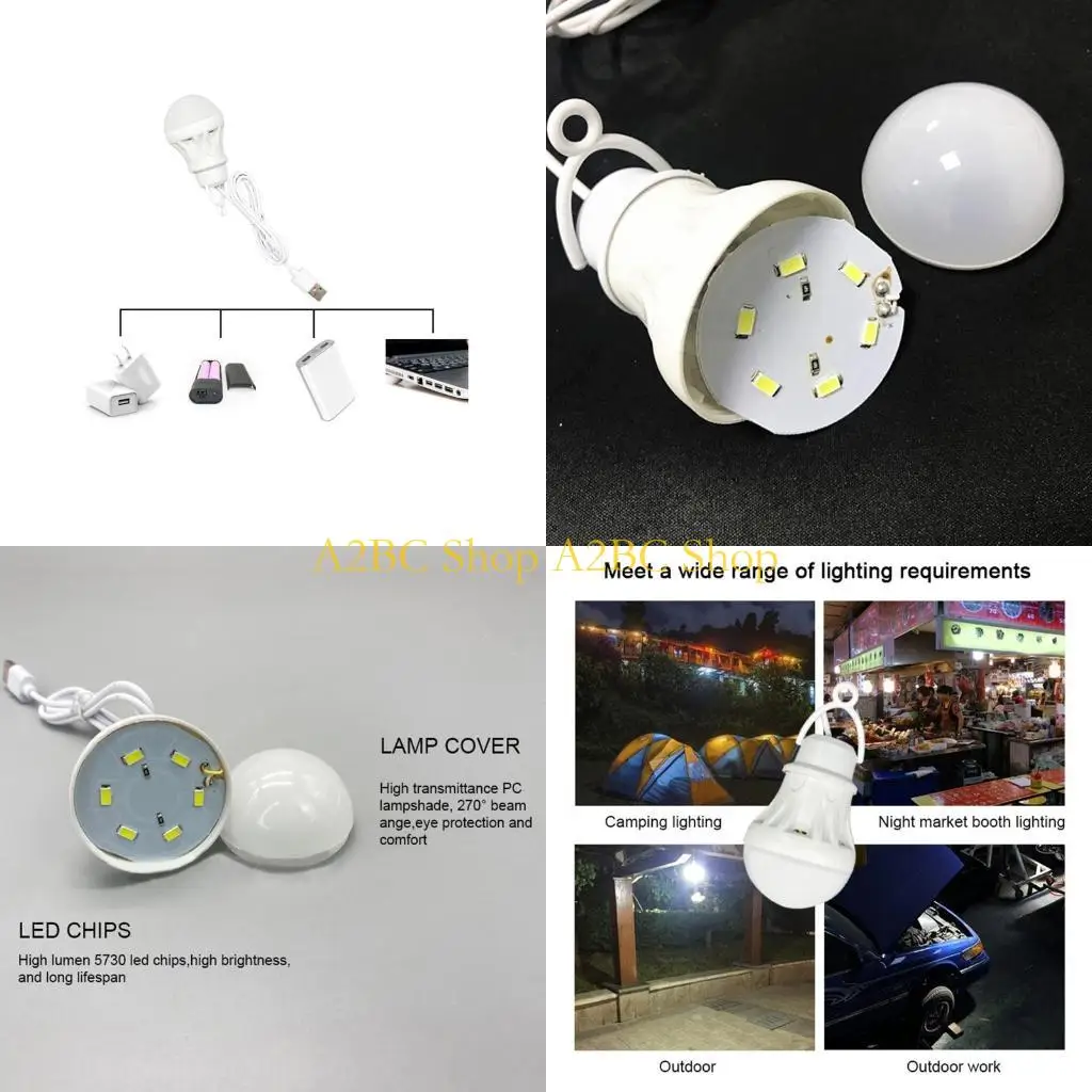 

A2BC светодиодный фонарь портативный светильник для кемпинга лампа 5 В USB мощность книга свет чтение студент исследование лампа