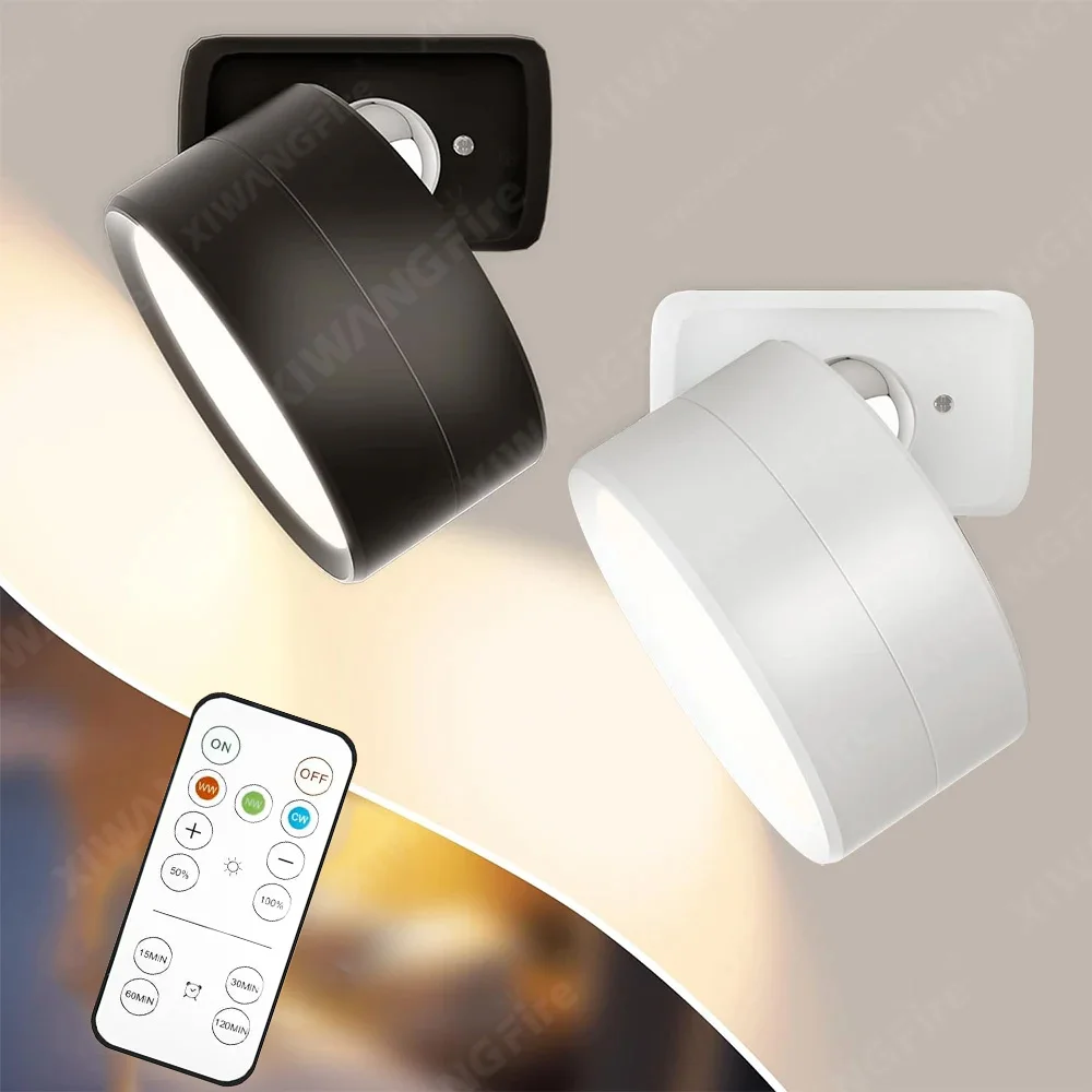 Luci da parete a LED F5 con applique da parete magnetiche wireless remote Lampada da comodino per camera da letto ricaricabile USB dimmerabile a 3 colori