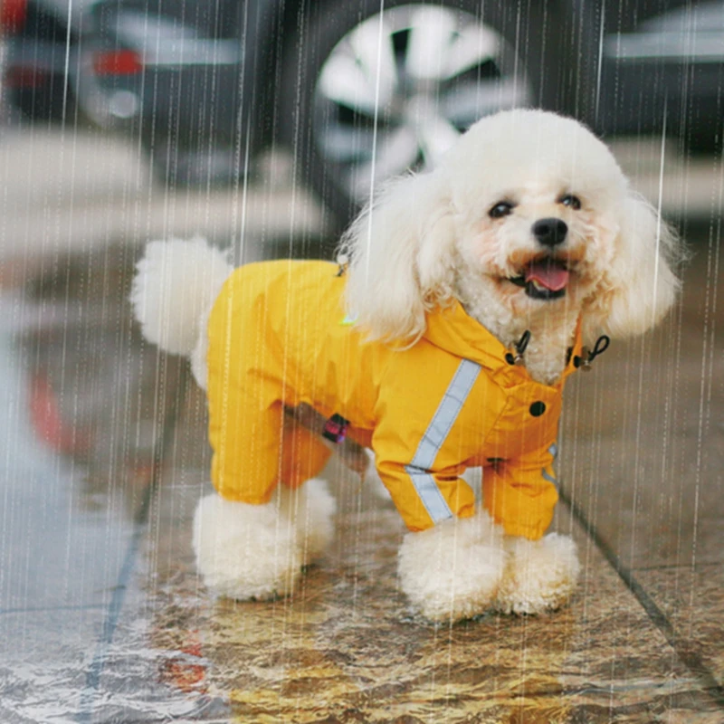 S-2XL PU imperméable pour chien imperméable petit moyen animaux de compagnie manteau de pluie coulée vêtements pour chien pour petit chien combinaison à capuche vêtements pour animaux de compagnie