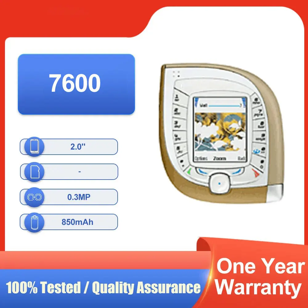 Оригинальный разблокированный 7600 Single Sim GSM 900/1800, Bluetooth MP3-плеер, многоязычная клавиатура для мобильного телефона, сделано в Финляндии