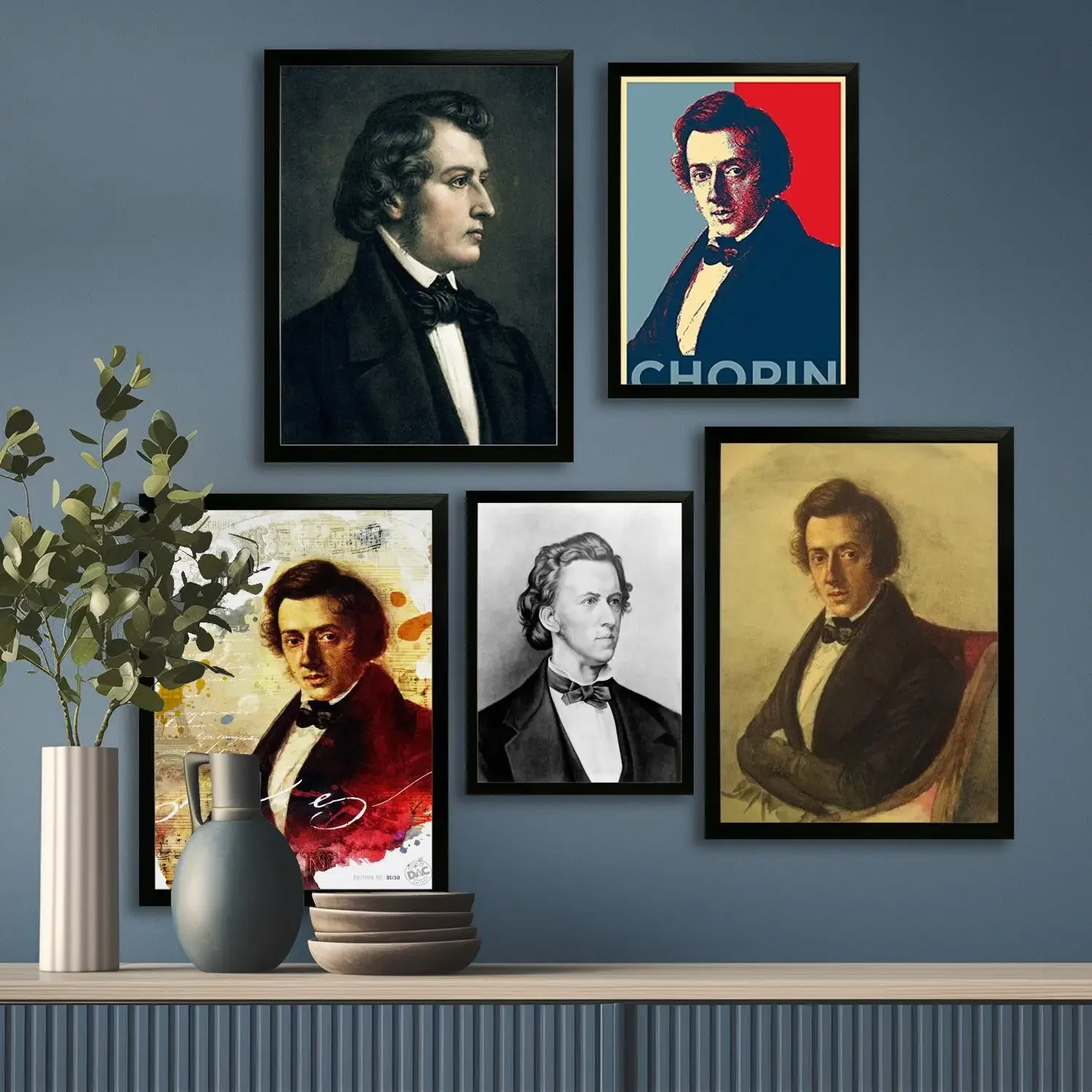 Frederic Chopin Canvas Art Poster, Wall Art Picture Print, Modern Family Bedroom Decor Posters,Decorative painting