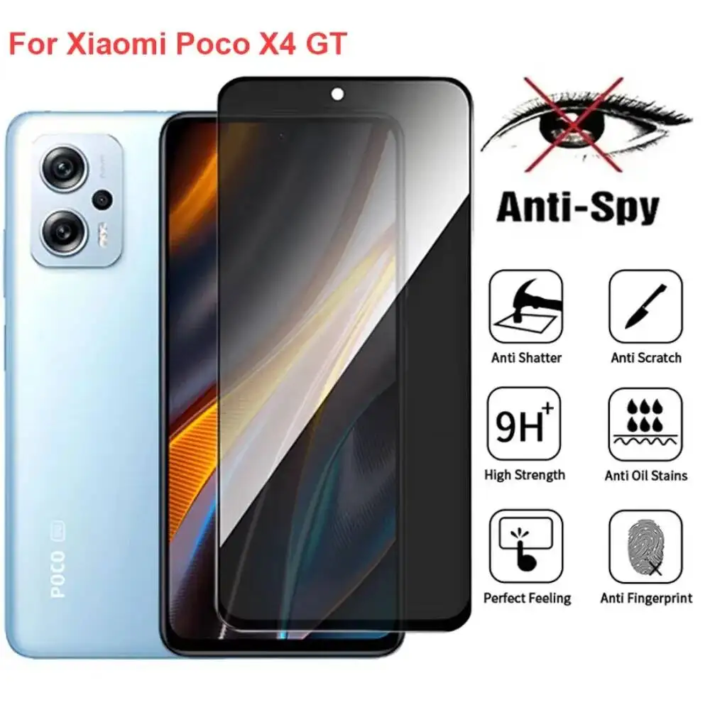 

For Xiaomi Poco X4 Anti Spy Privacy Tempered Glass Protector Compatible For Pocox4 GT Full Cover Screen Phone Film