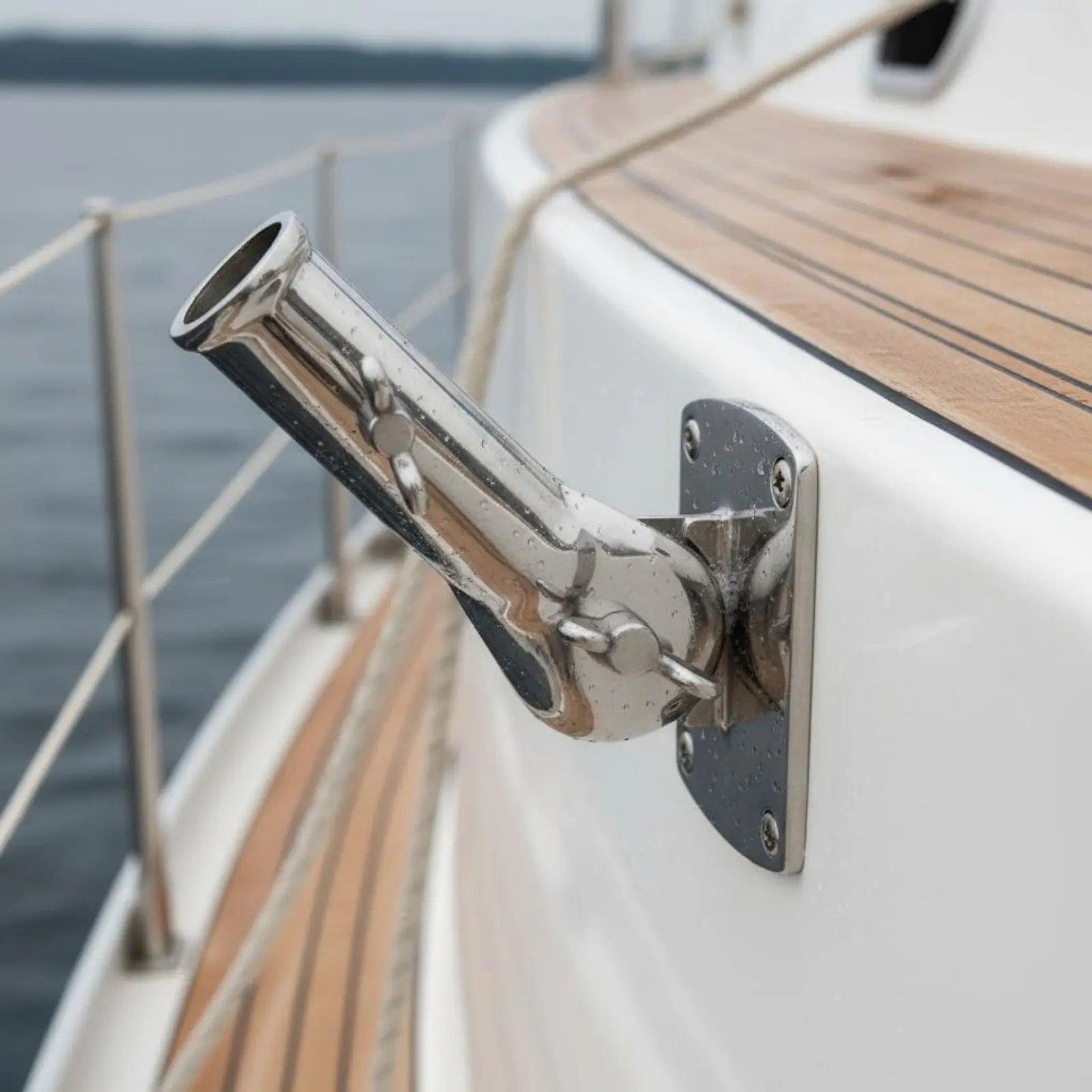

316 Stainless Flag Base Rust Proof Rotating Flag Pole Base Flagpole Holder Bracket Highly Polished Watercraft Hardware for Yacht