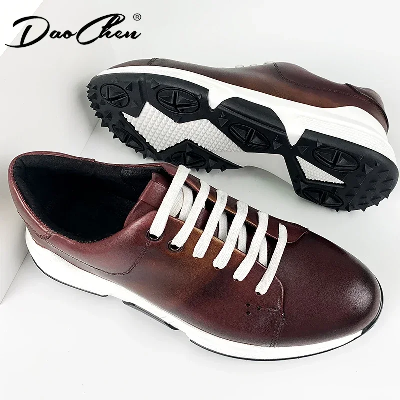 Luxury Mens Sneakers Genuine Leather Lace-Up Comfortable Oxford Classic Casual Shoes for Men Outdoor Street Travel Flat Footwear