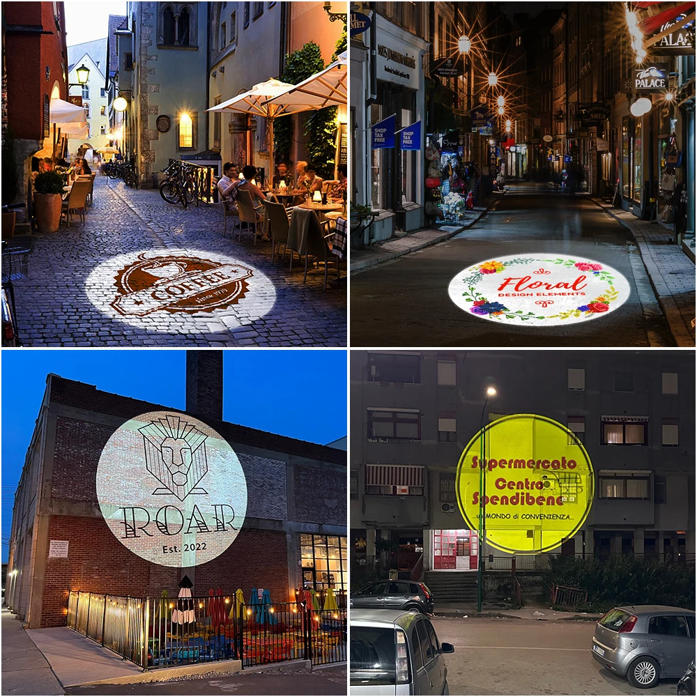 Proiettore Gobo personalizzato 120W luce pubblicitaria per esterni Hotel impermeabile IP67 rotazione dell'immagine Led Logo Do Shop ingresso Floor