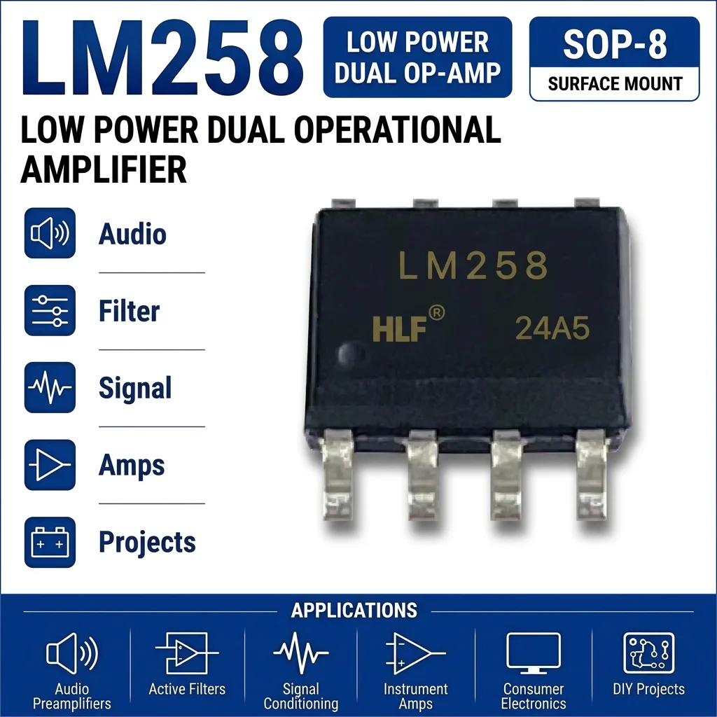 (25 pcs) LM258N DIP-8 / LM258DR SOP-8 LM258 Dual Operational Amplifier