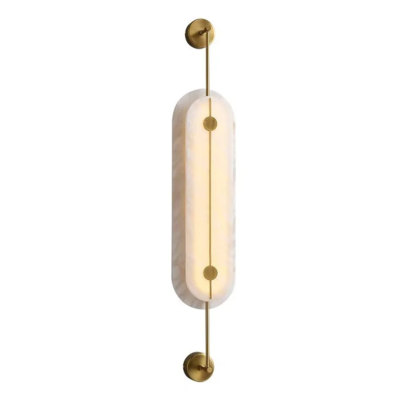 

Contemporary Designers Wall Lamp Natural Marble LED Wall Sconce Villa Living Room Sofa Bedroom Bedside Bedside Indoor Wall Light
