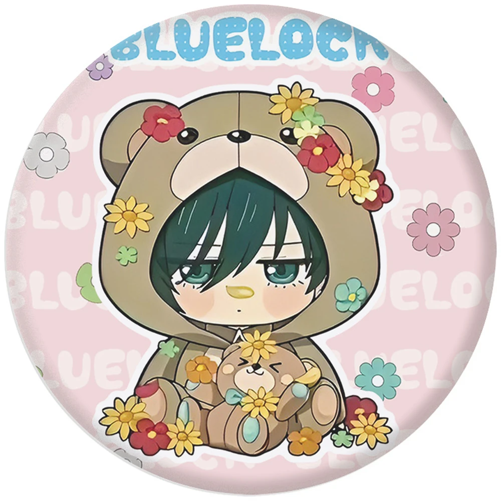 58mm Anime BLOCCO BLU Lsagi Yoichi Mikage Reo Bachira Meguru COSTUME Cosplay Distintivo Pin SPTE Spilla in banda stagnata ﻿   Prop Gilf